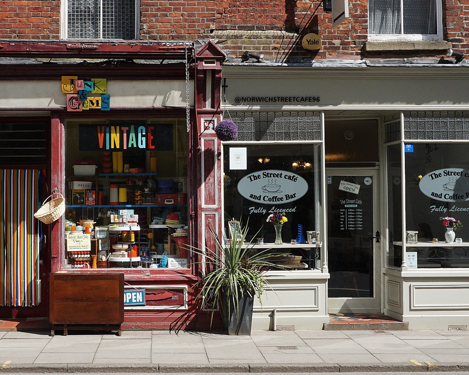 Storefront of local businesses